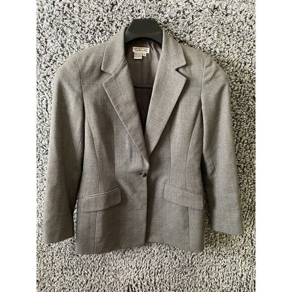 Vintage Talbots Womens Size 4 Wool Blazer Jacket Gray Charcoal Made in USA - Picture 11 of 16